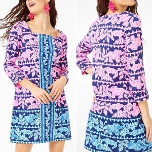 Lilly Pulitzer Bailee High Tide Navy Perfect Pair Jersey Dress